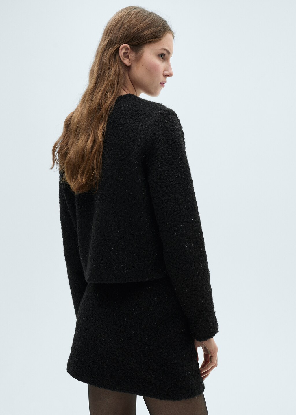 Shiny bouclé jacket - Black