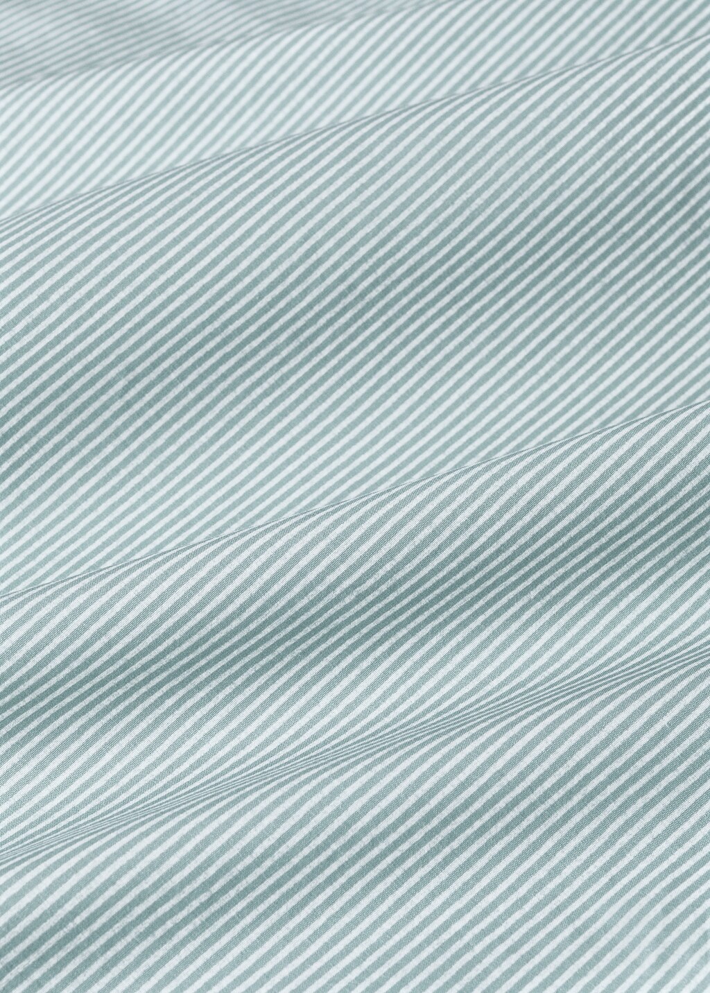 Cotton percale striped children's top sheet for cot - Aqua Green