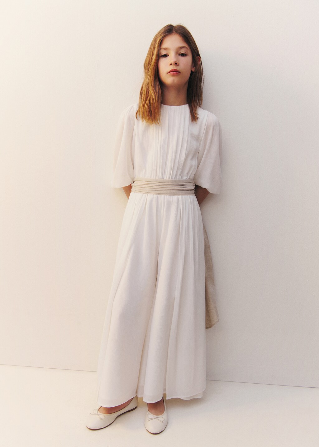 Bow long jumpsuit - White