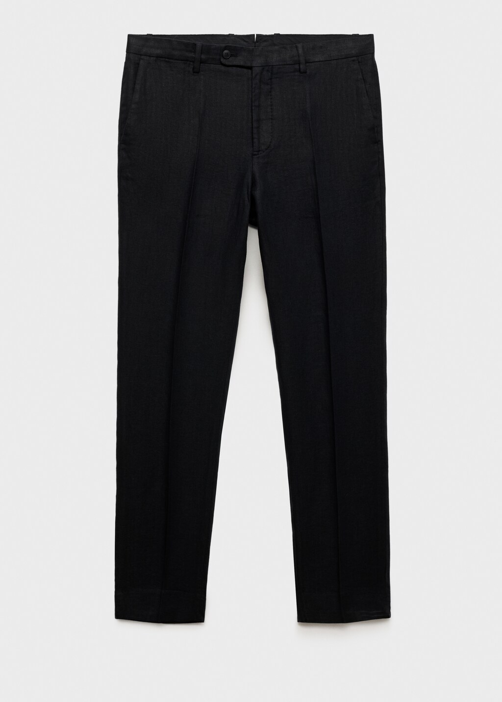 Slim fit 100% linen suit pants - Black