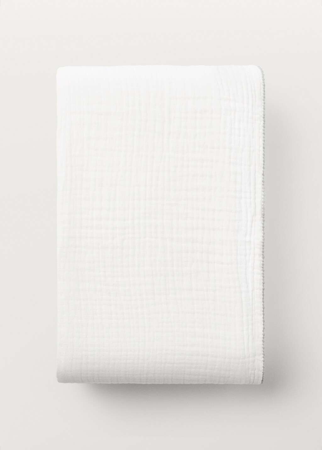 Children's blanket with contrasting finish - White