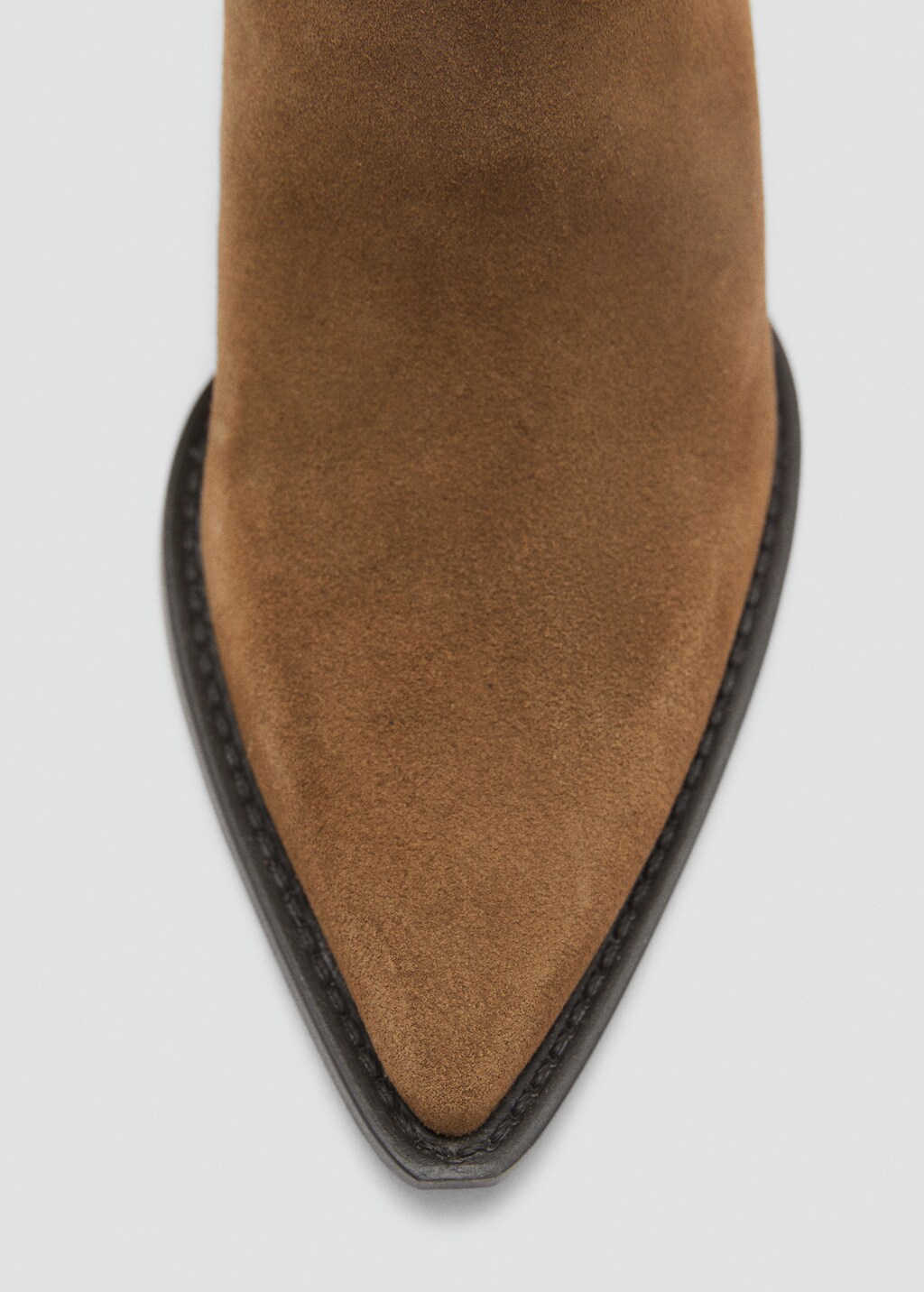 Suede block-heel boots - Tobacco Brown