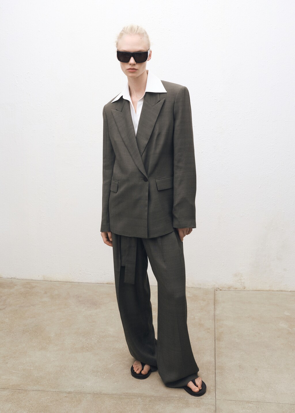 Regular cotton lyocell-blend shirt - Off White