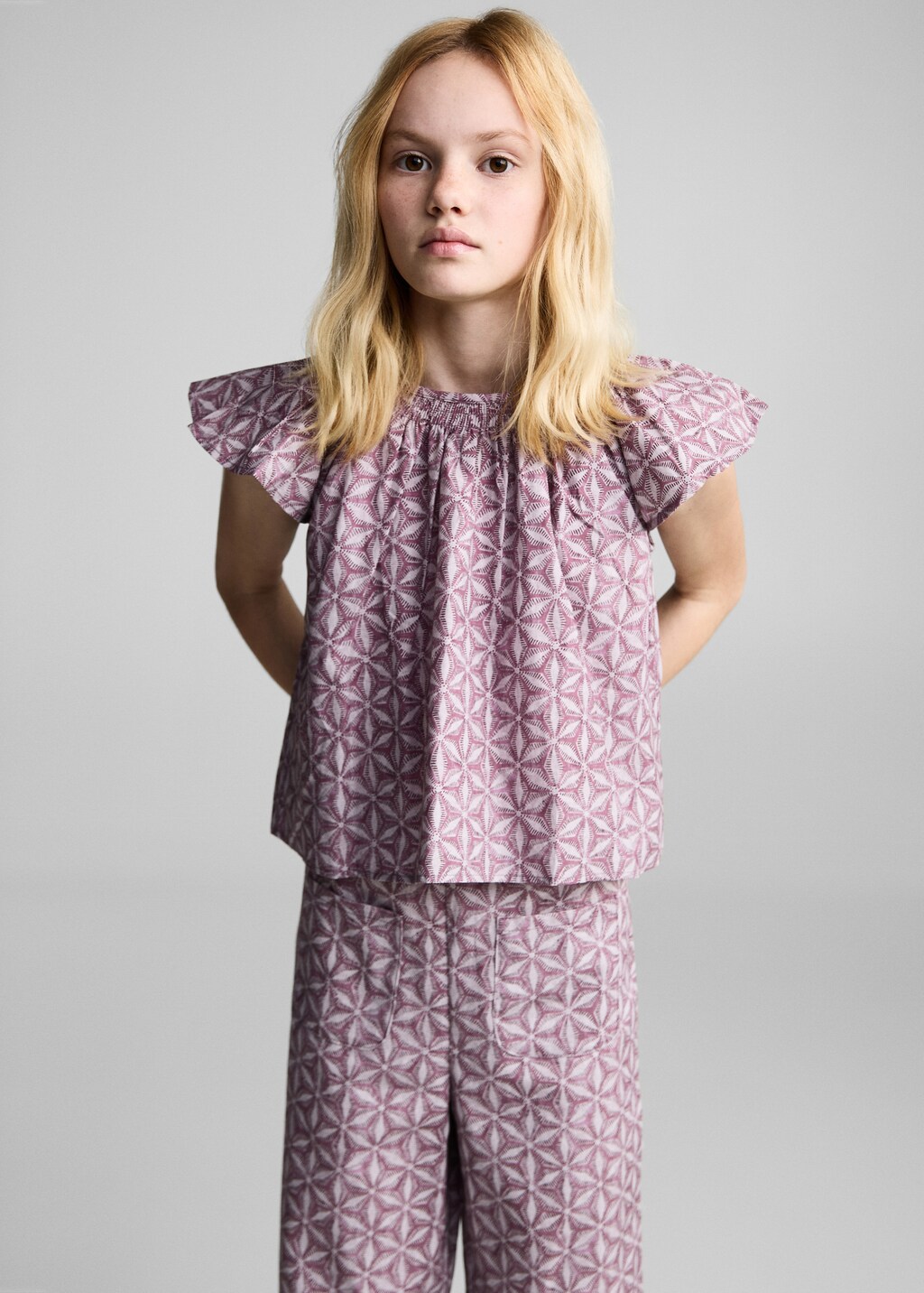 Printed pocket trousers - Pink