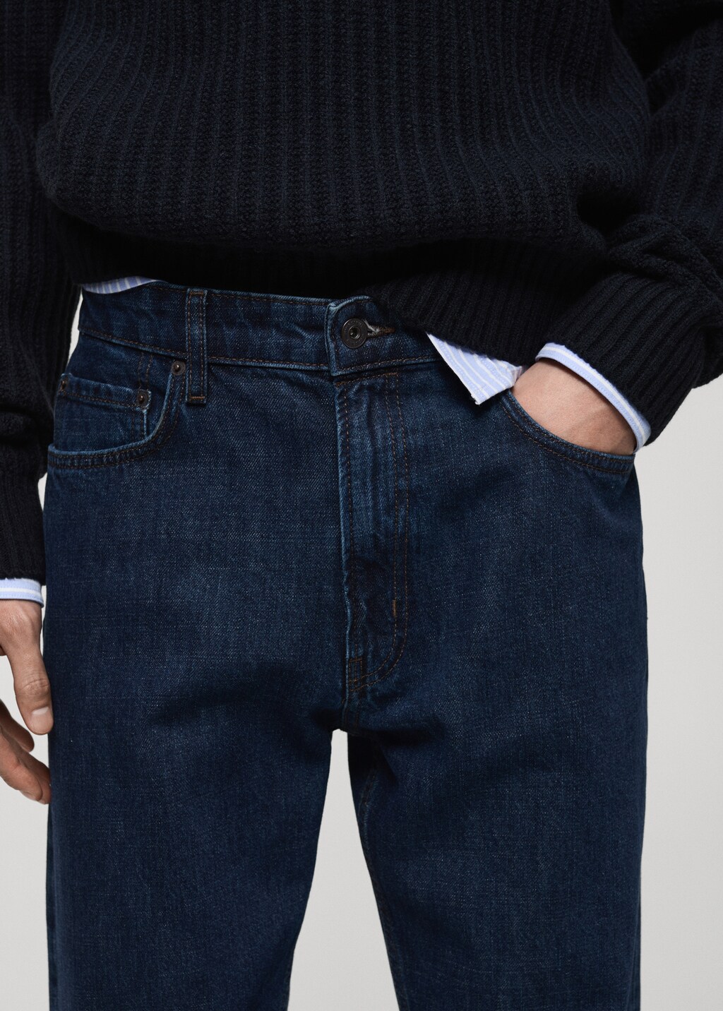 Moby straight-fit black jeans - Black denim