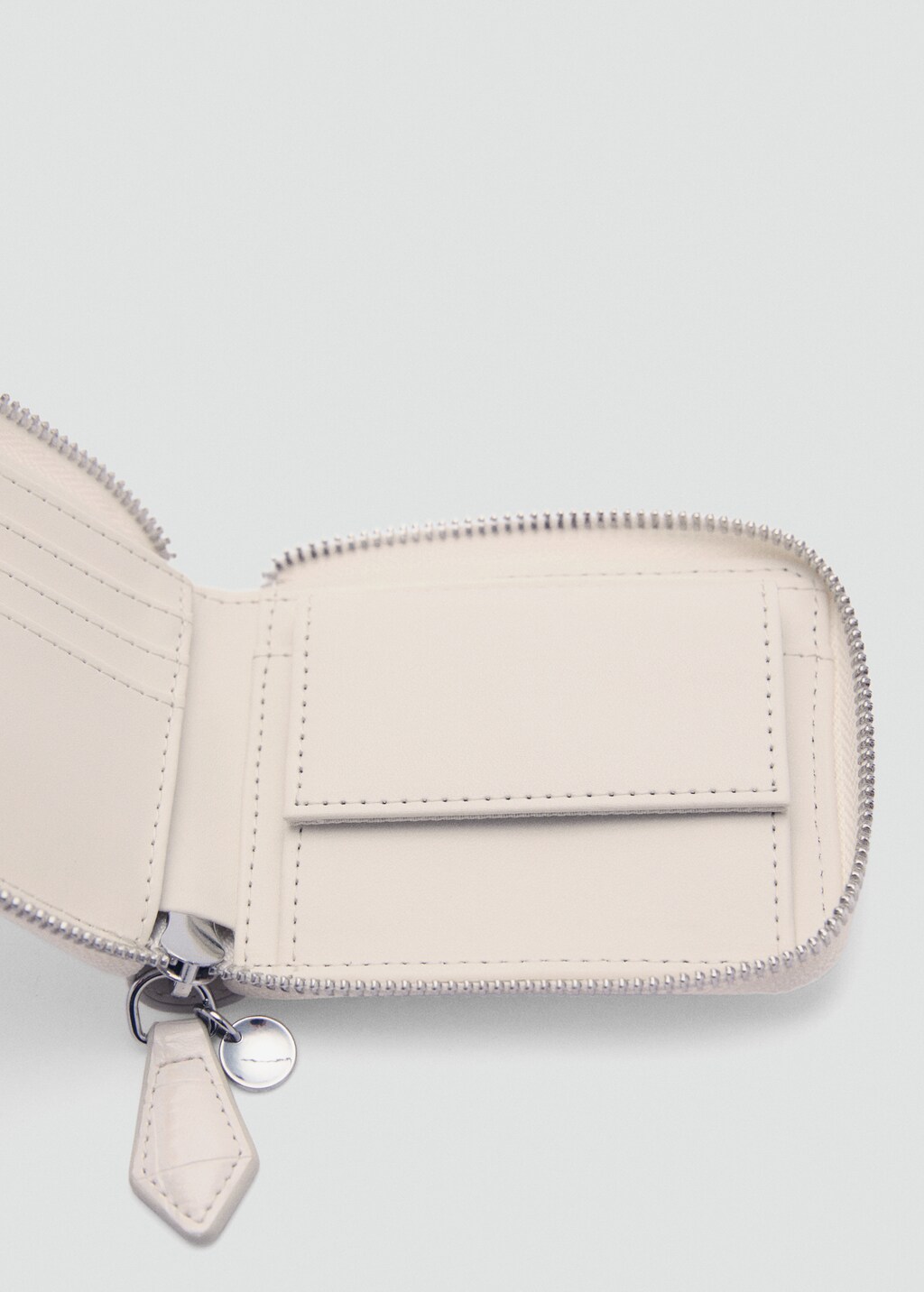 Croco leather-effect mini wallet - Medium Brown