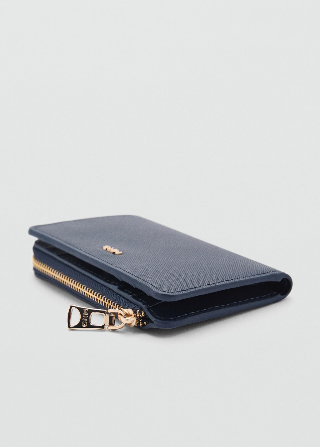 Saffiano-effect folded wallet - Sky Blue
