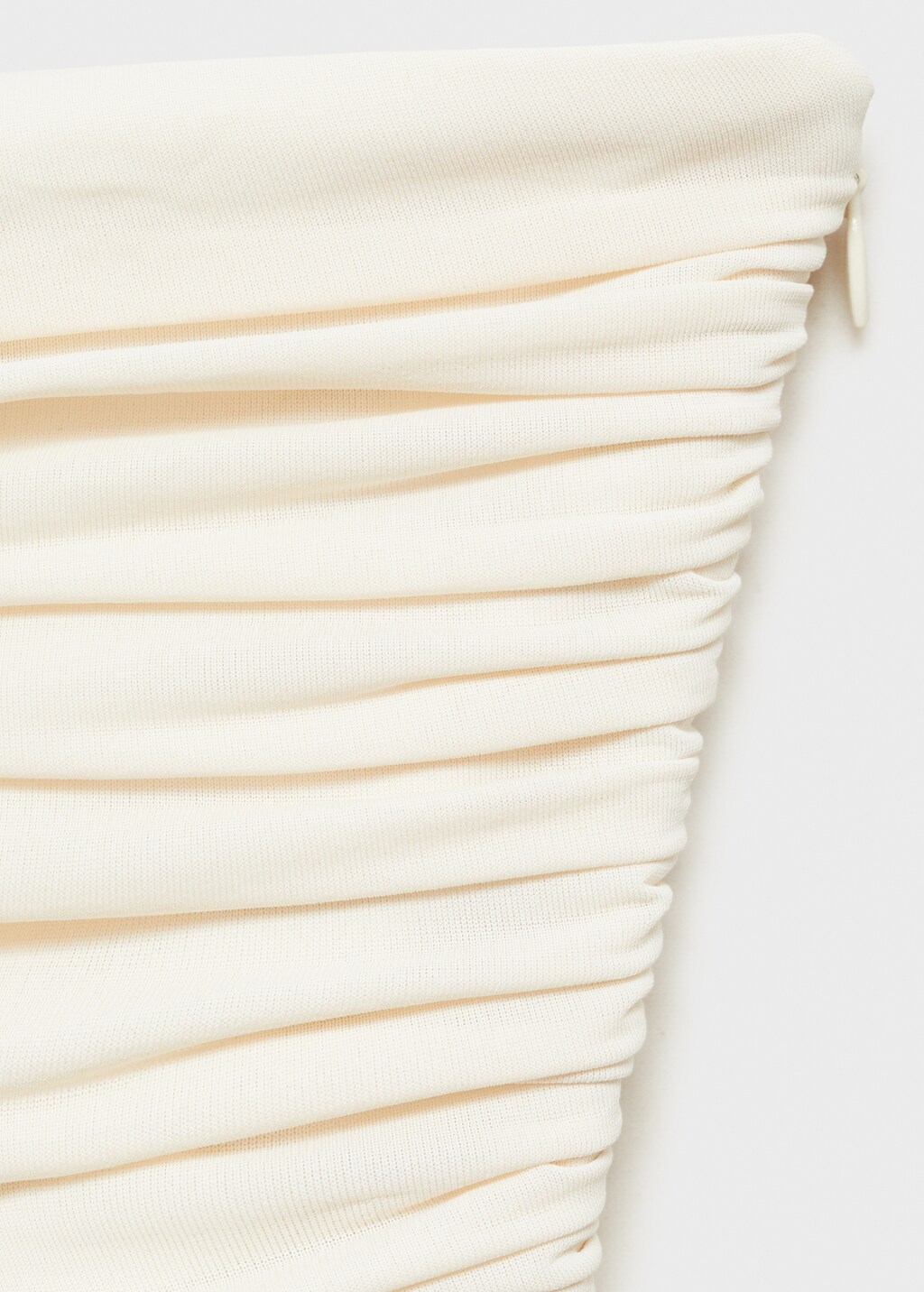 Draped-body balloon skirt dress - Ecru