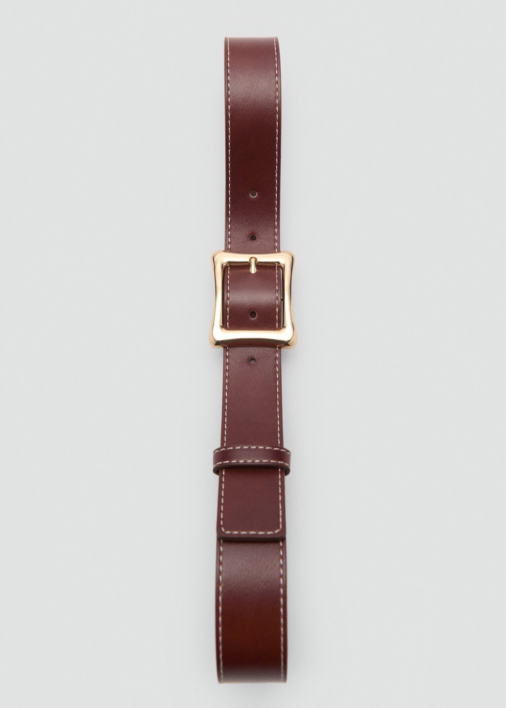 Square buckle belt - Ecru