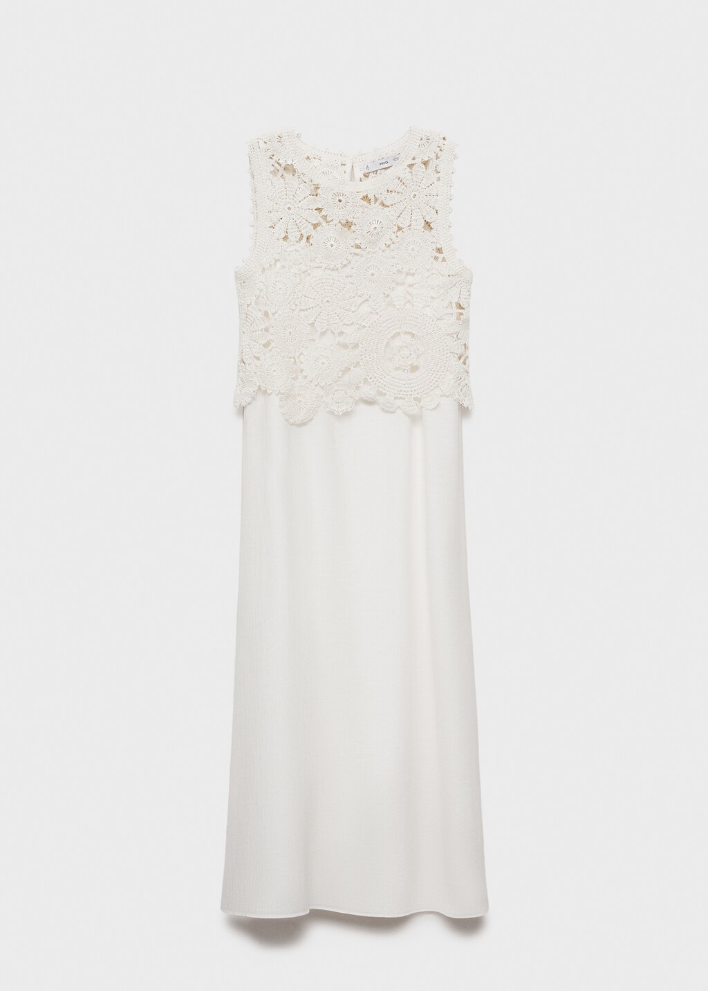 Crochet top midi-dress - Off White