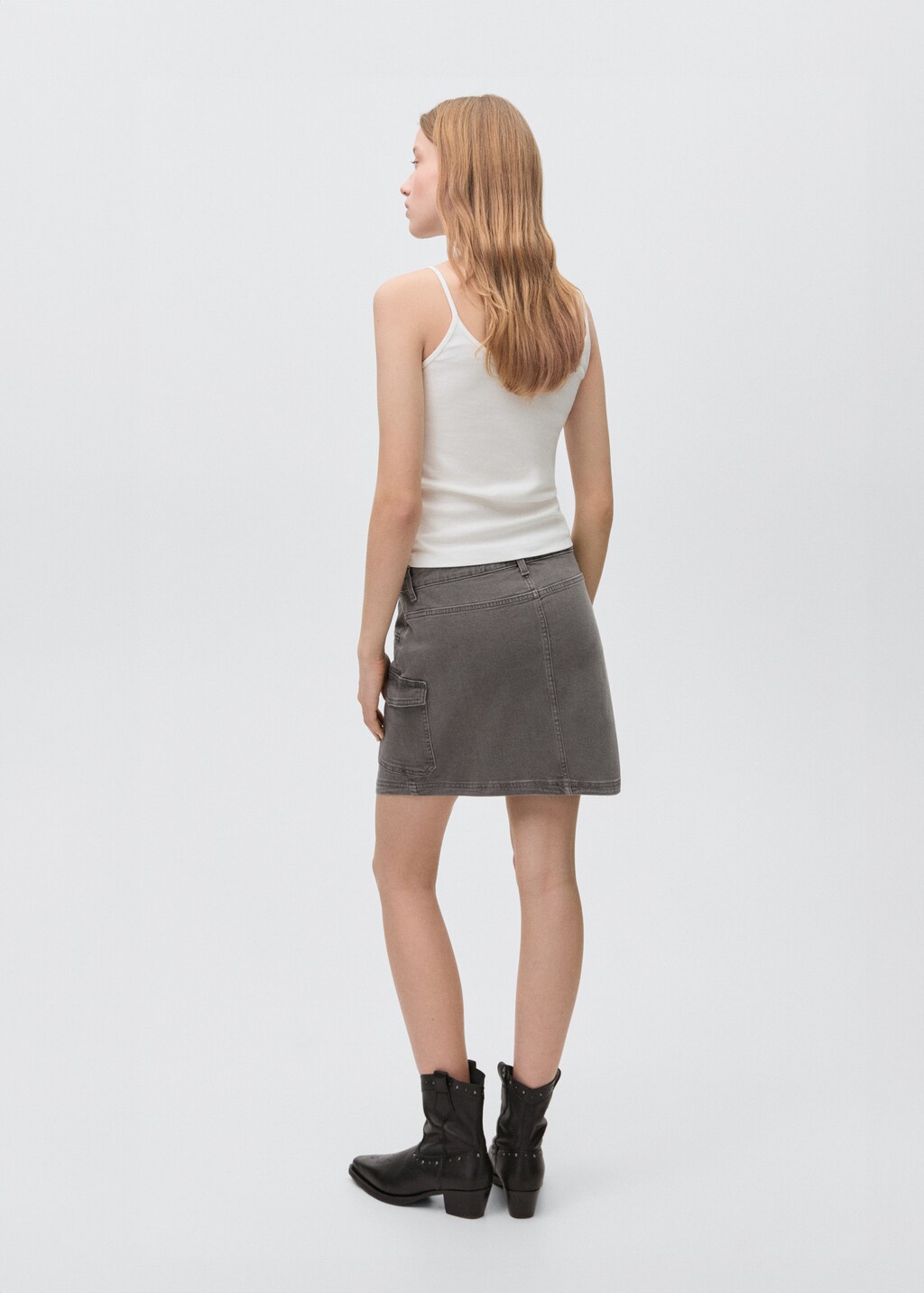 Cargo miniskirt - Denim Grey