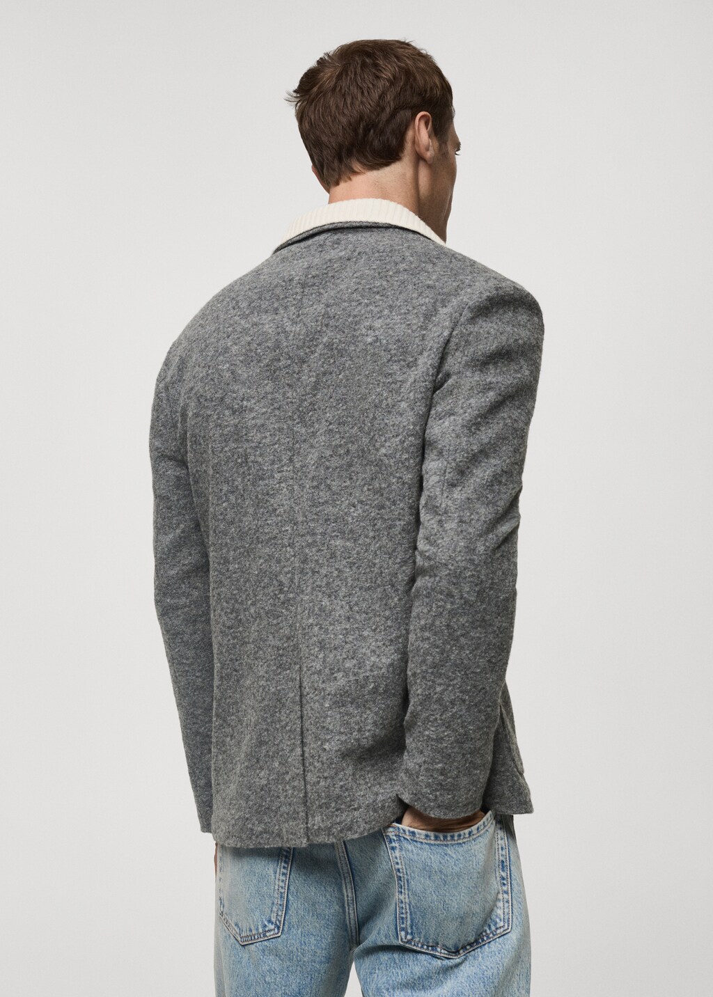 Slim fit flecked wool blazer - Grey