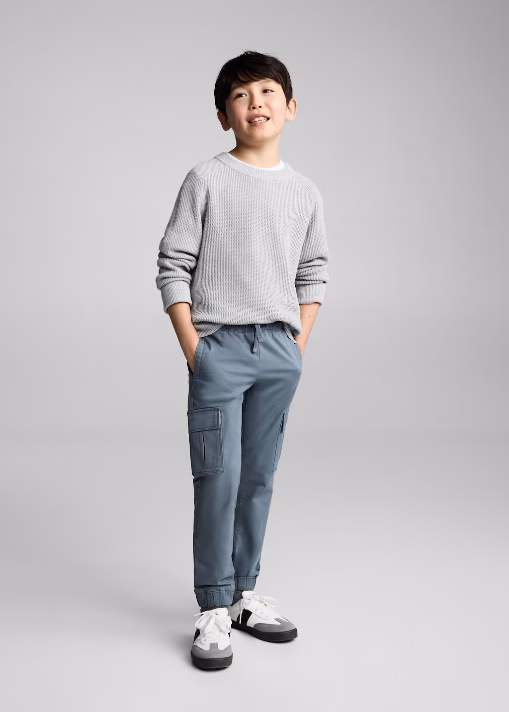 Cotton cargo trousers - China Blue