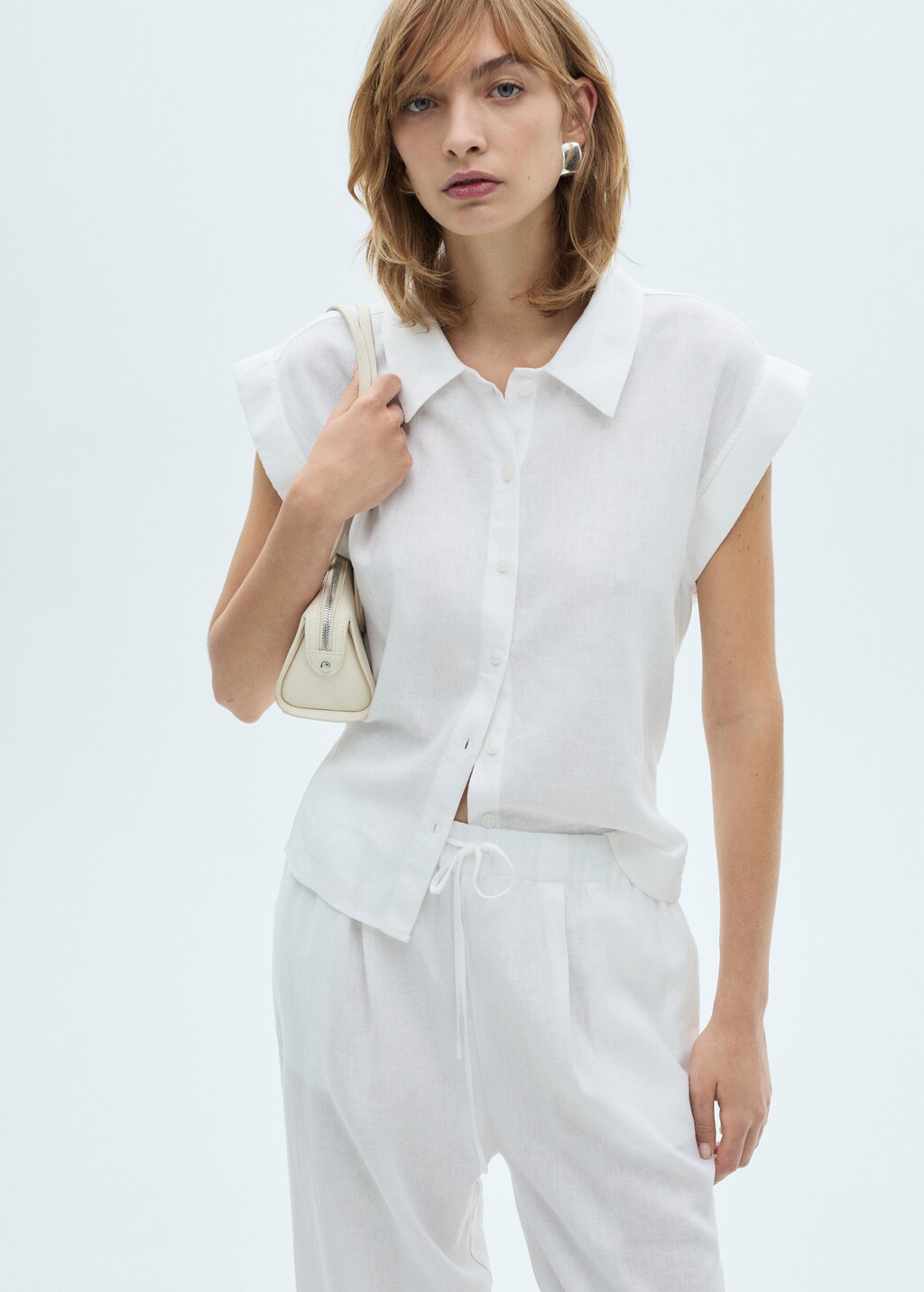 Flowing linen trousers - Fuchsia