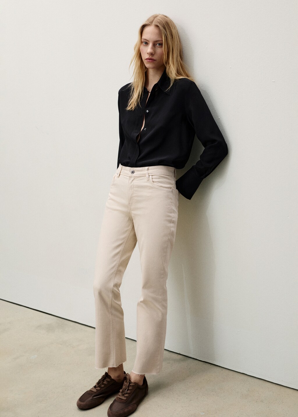 Sienna waxed flared cropped jeans - Black