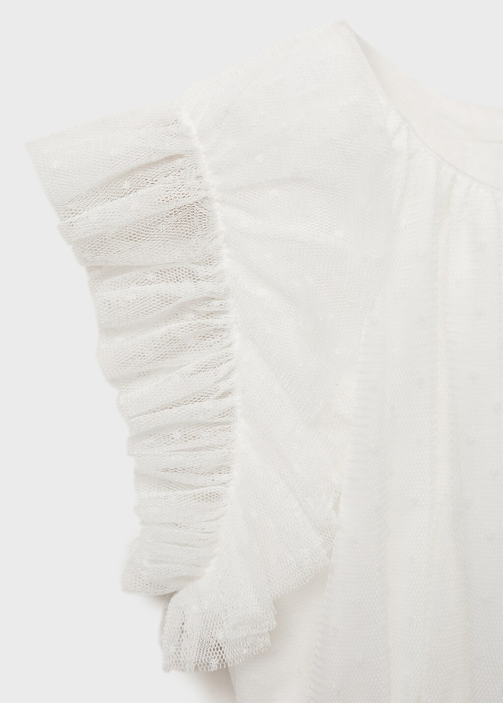 Ruffle plumeti dress - White
