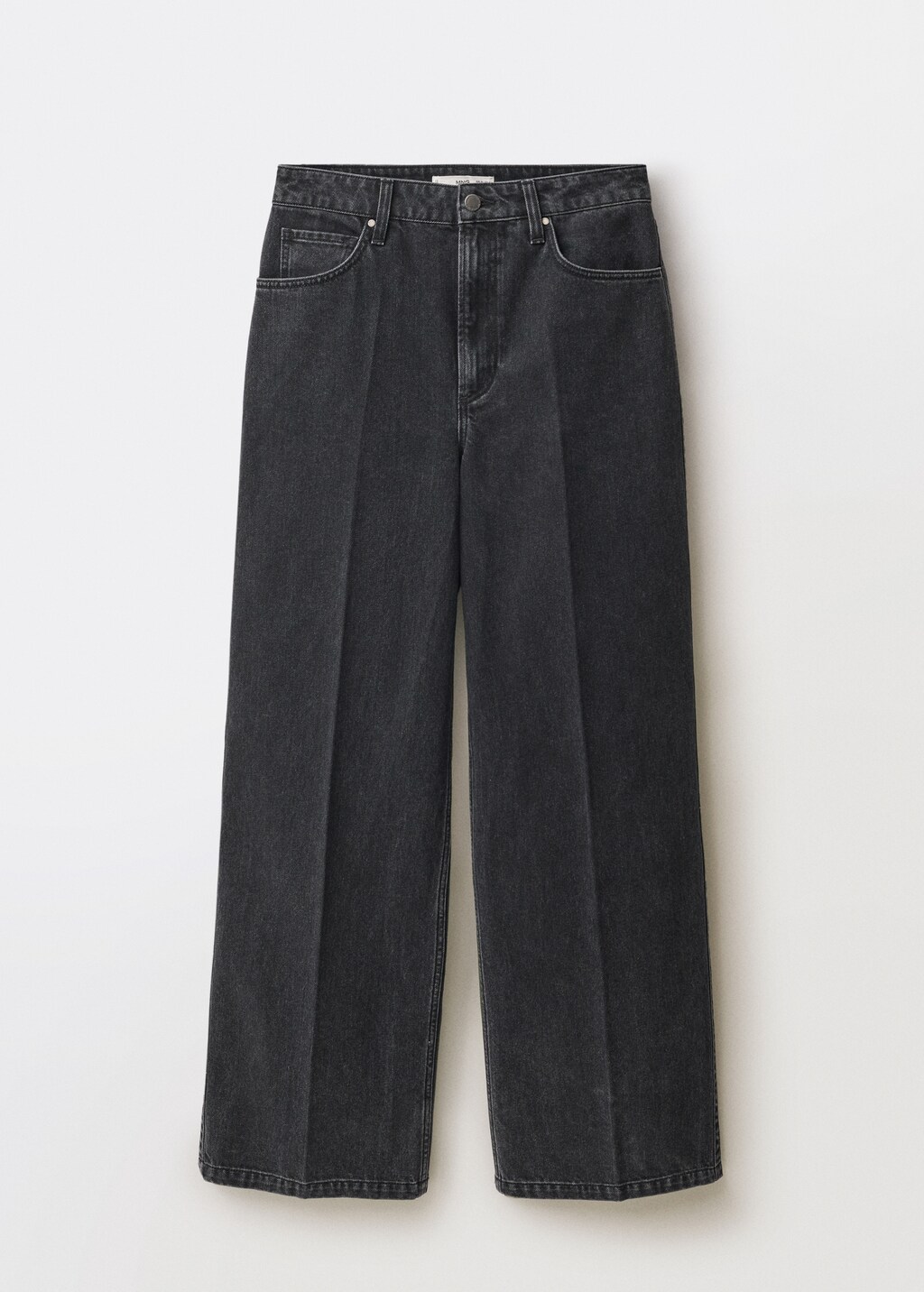High waist straight jeans - Black denim