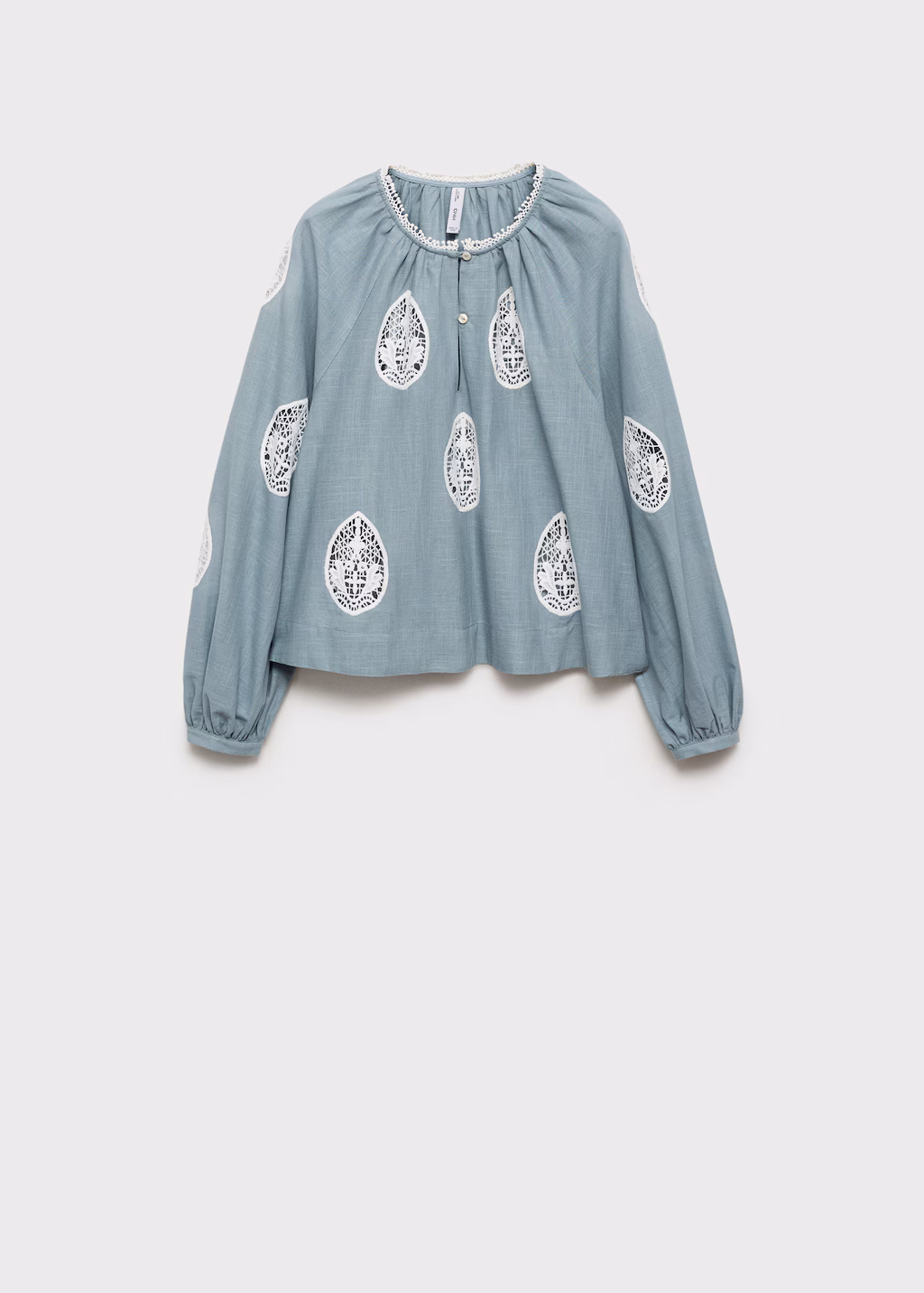 Embroidered details blouse - Blue