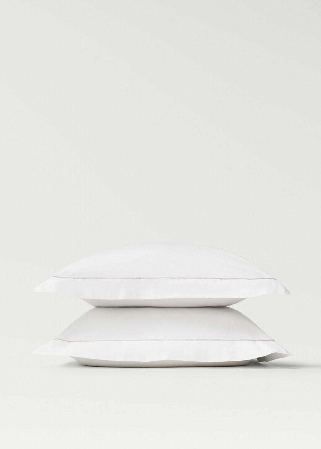 Scalloped percale cotton pillowcase, 60x60 cm - Grey