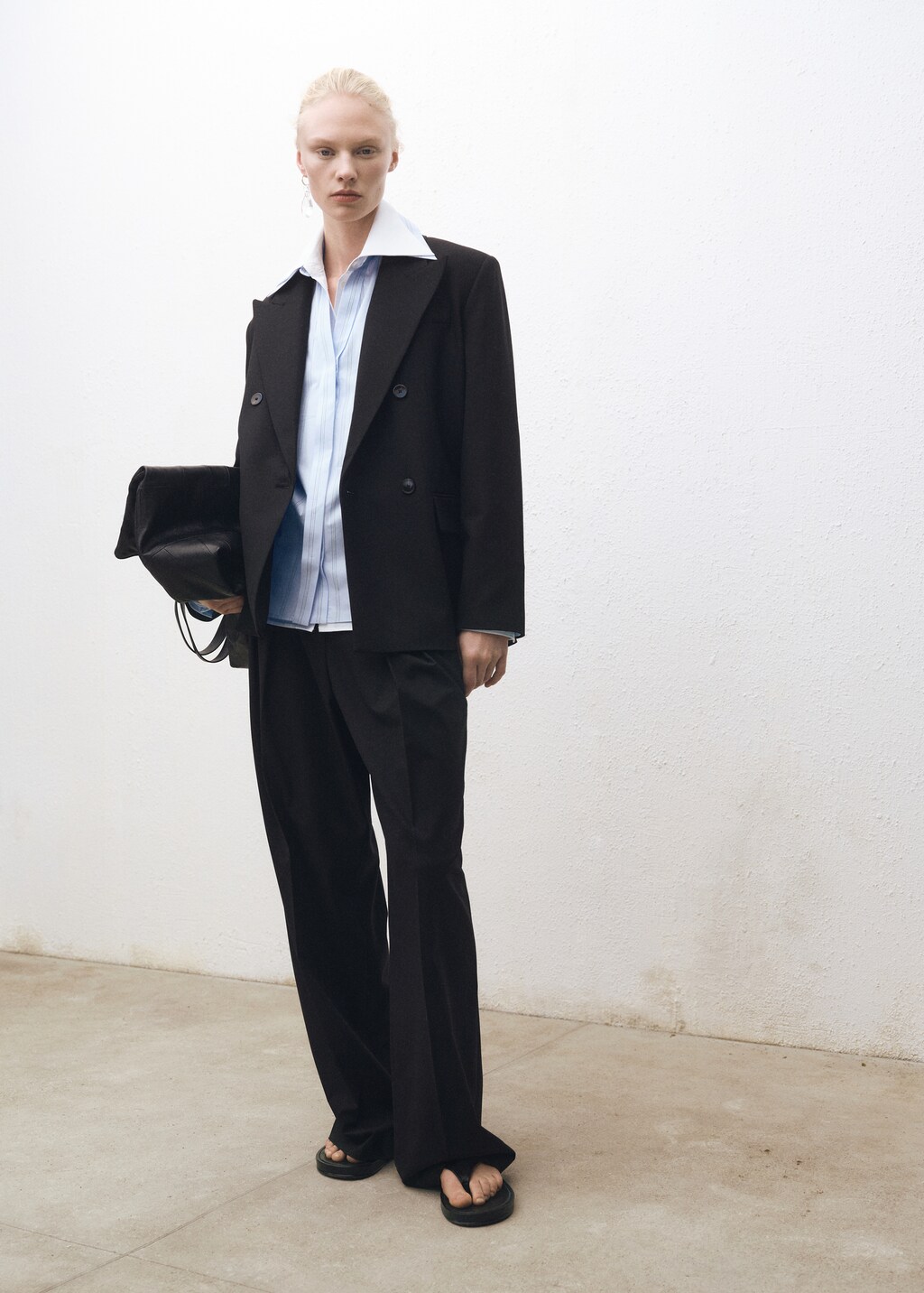 Regular striped cotton shirt - Sky Blue