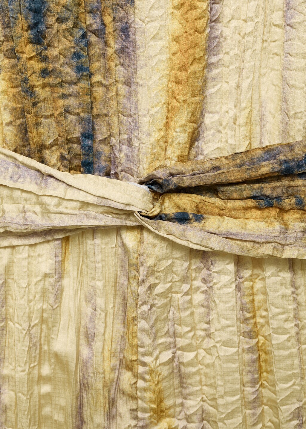 Long satin textured jumpsuit - Pastel Yellow