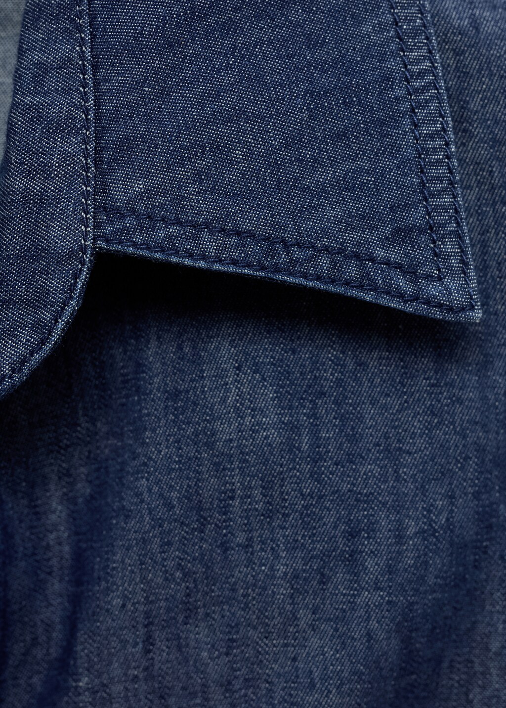 Denim-effect cotton top - Dark Blue