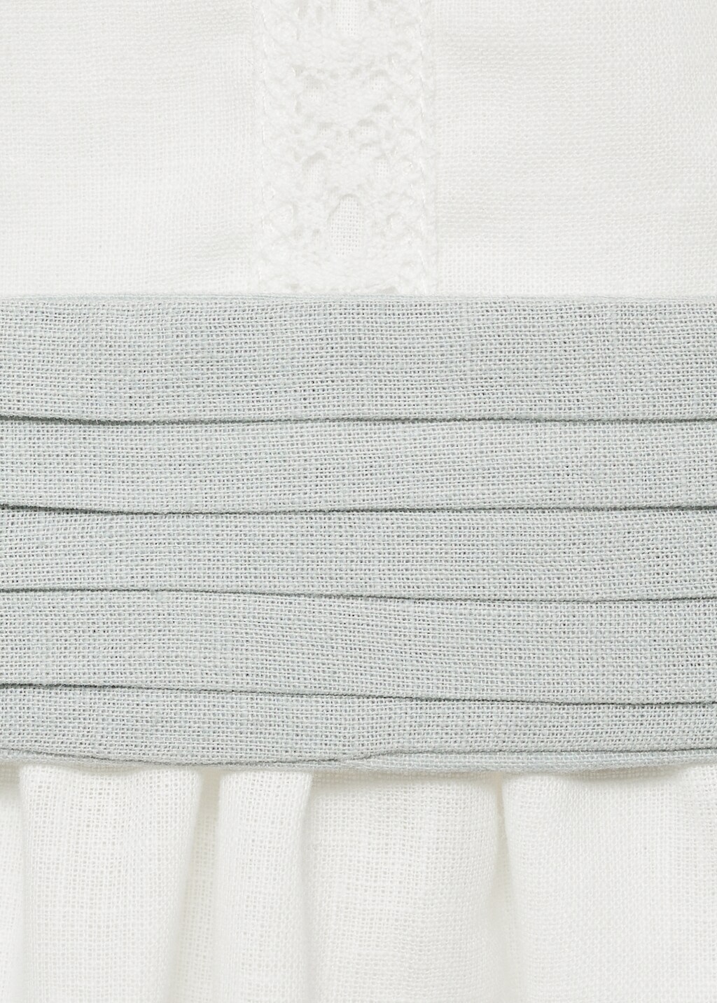 Bow linen-blend dress - White