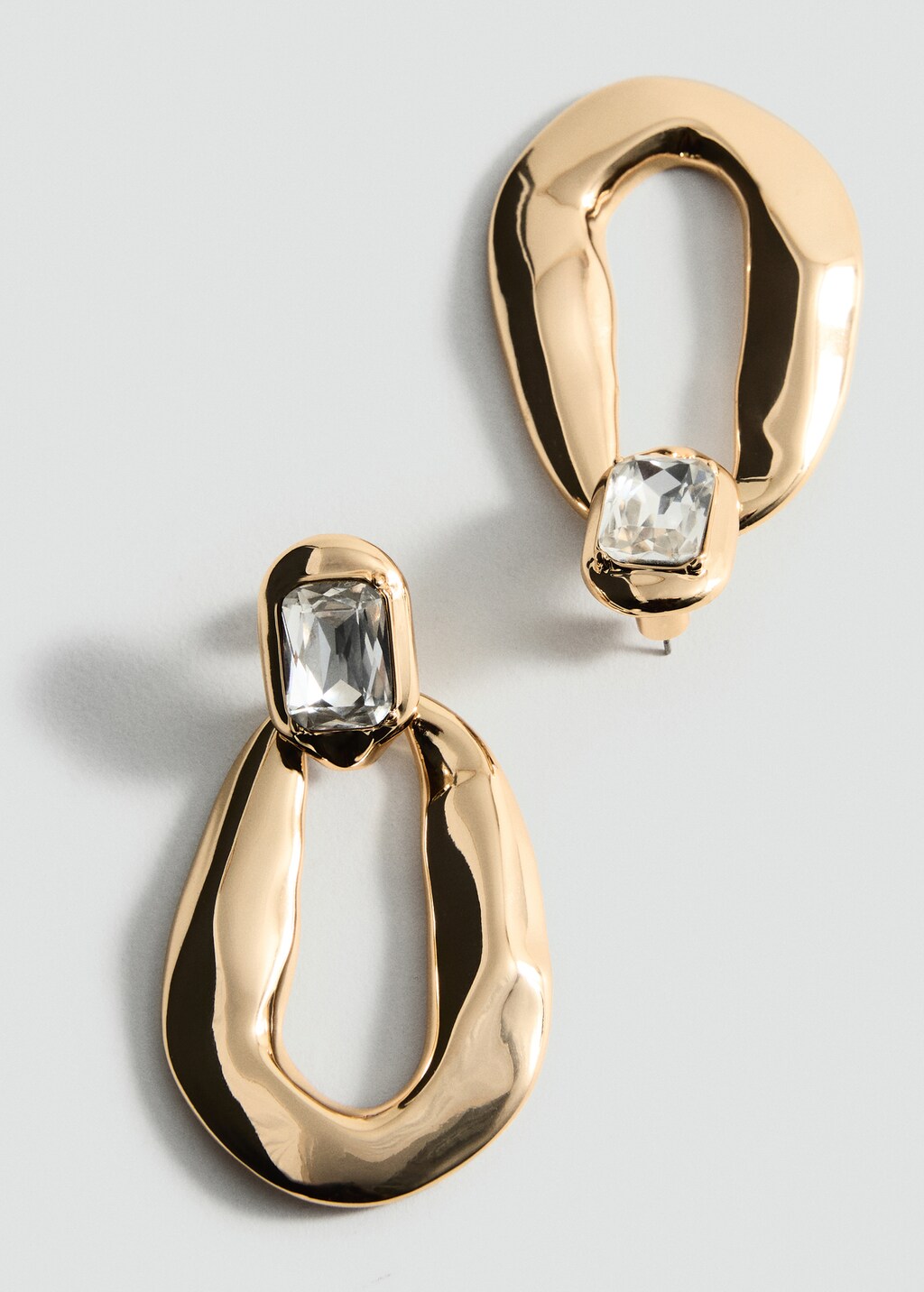 Stone pendant earrings - Gold