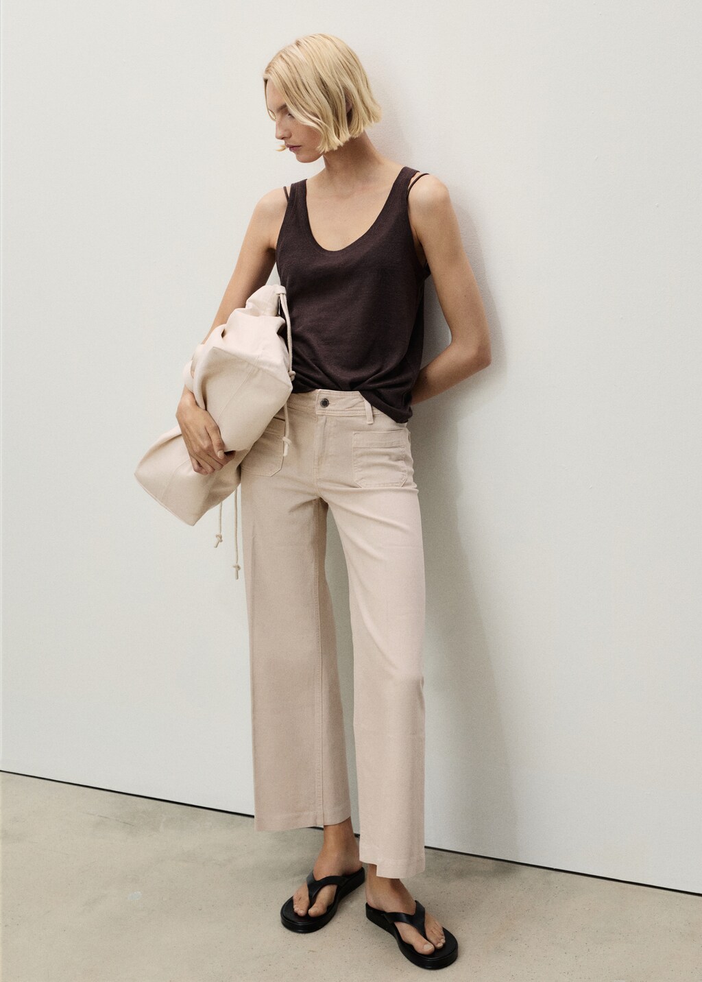 Wideleg jeans with pockets rinse wash - Open Blue