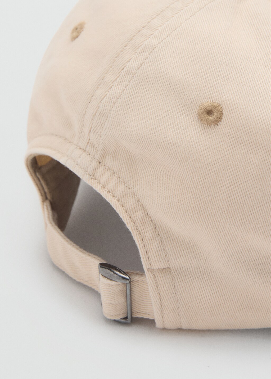 Embroidered cotton cap - Beige