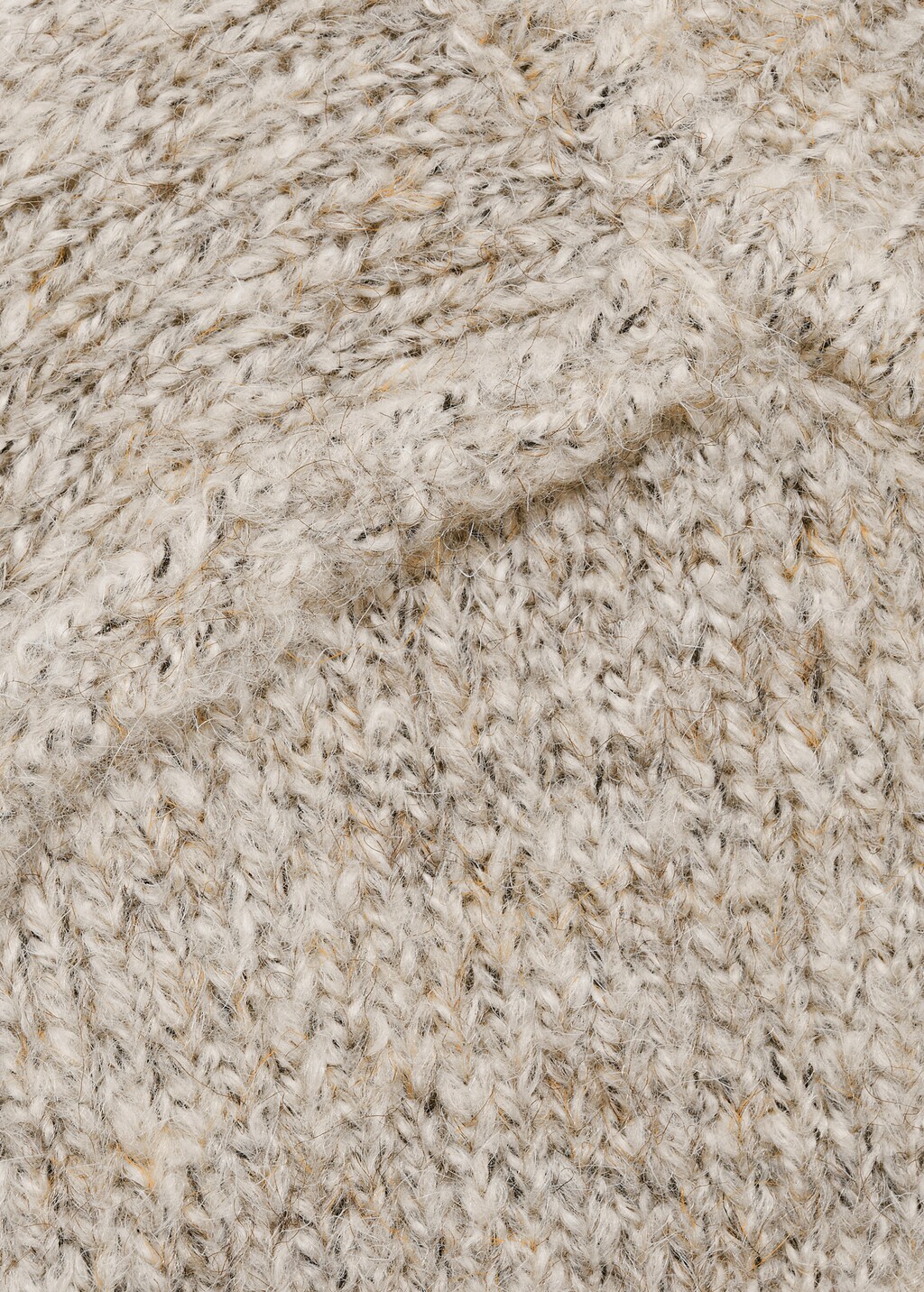 Knitted sweater with perkins neck - Sand