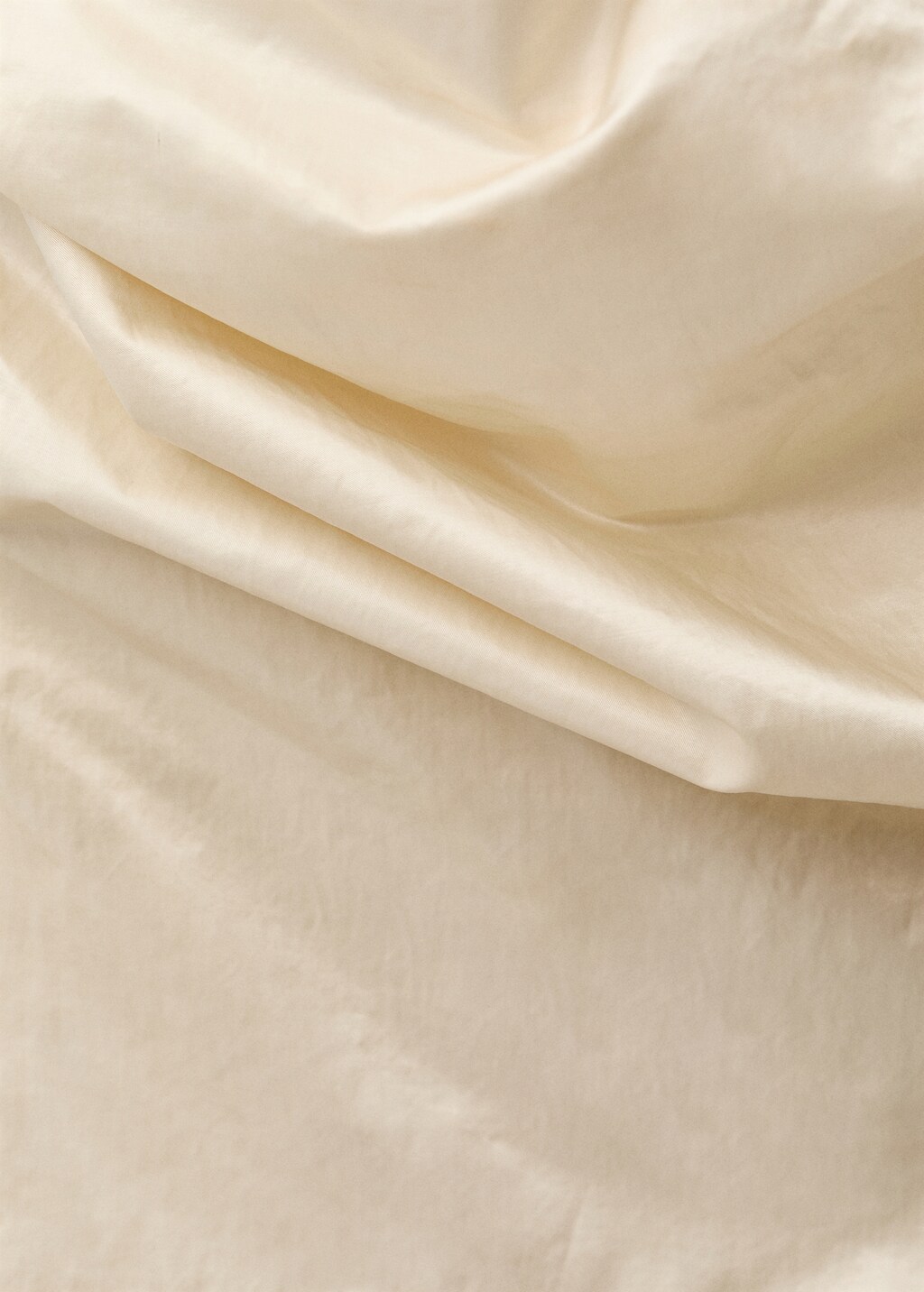 Cotton dress with draped collar - Ecru