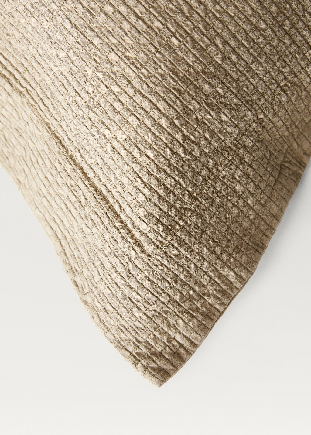 Cotton jacquard mini-check bed cushion cover, 50x50 cm - Grey