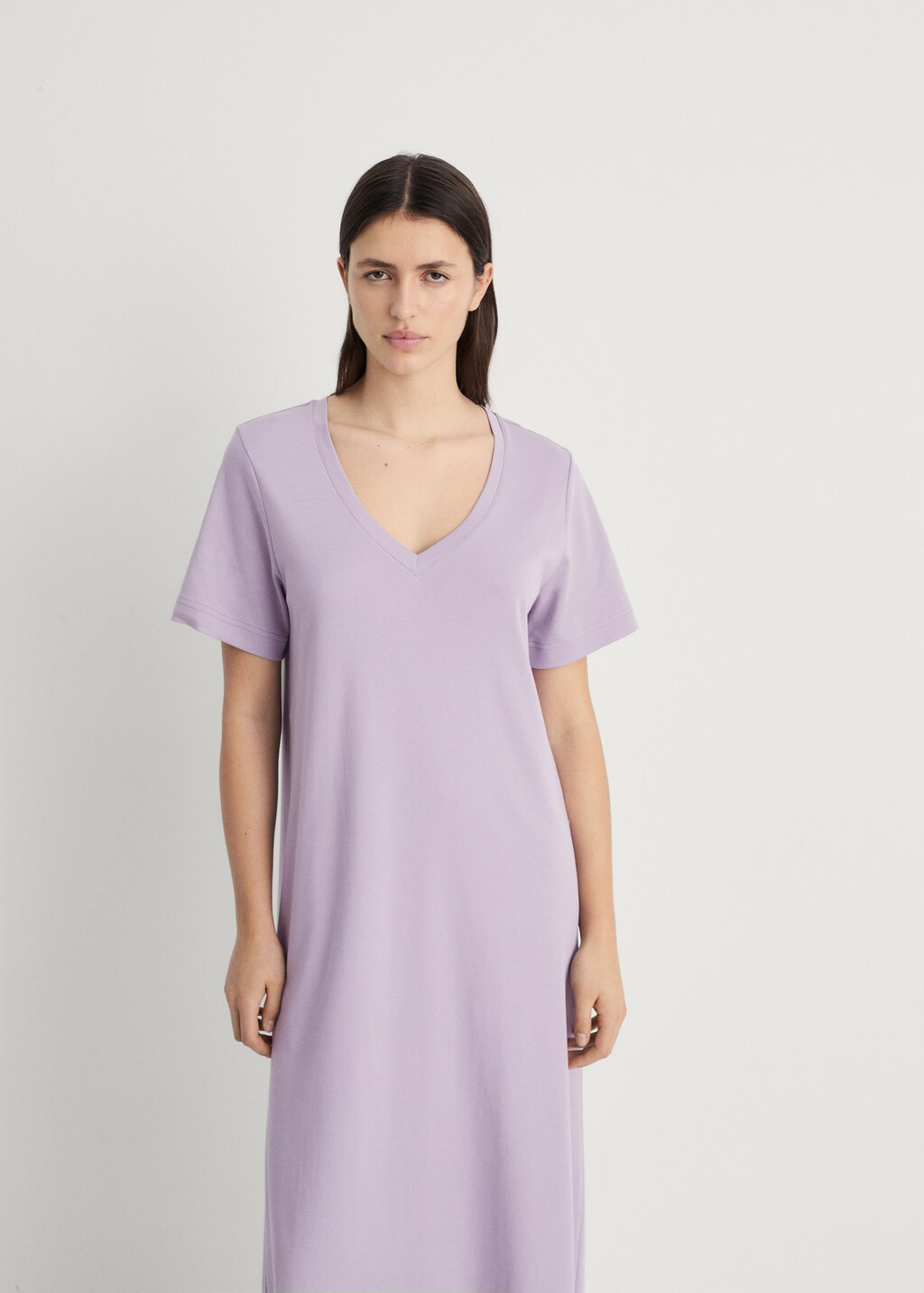 Plain cotton nightgown - Brown