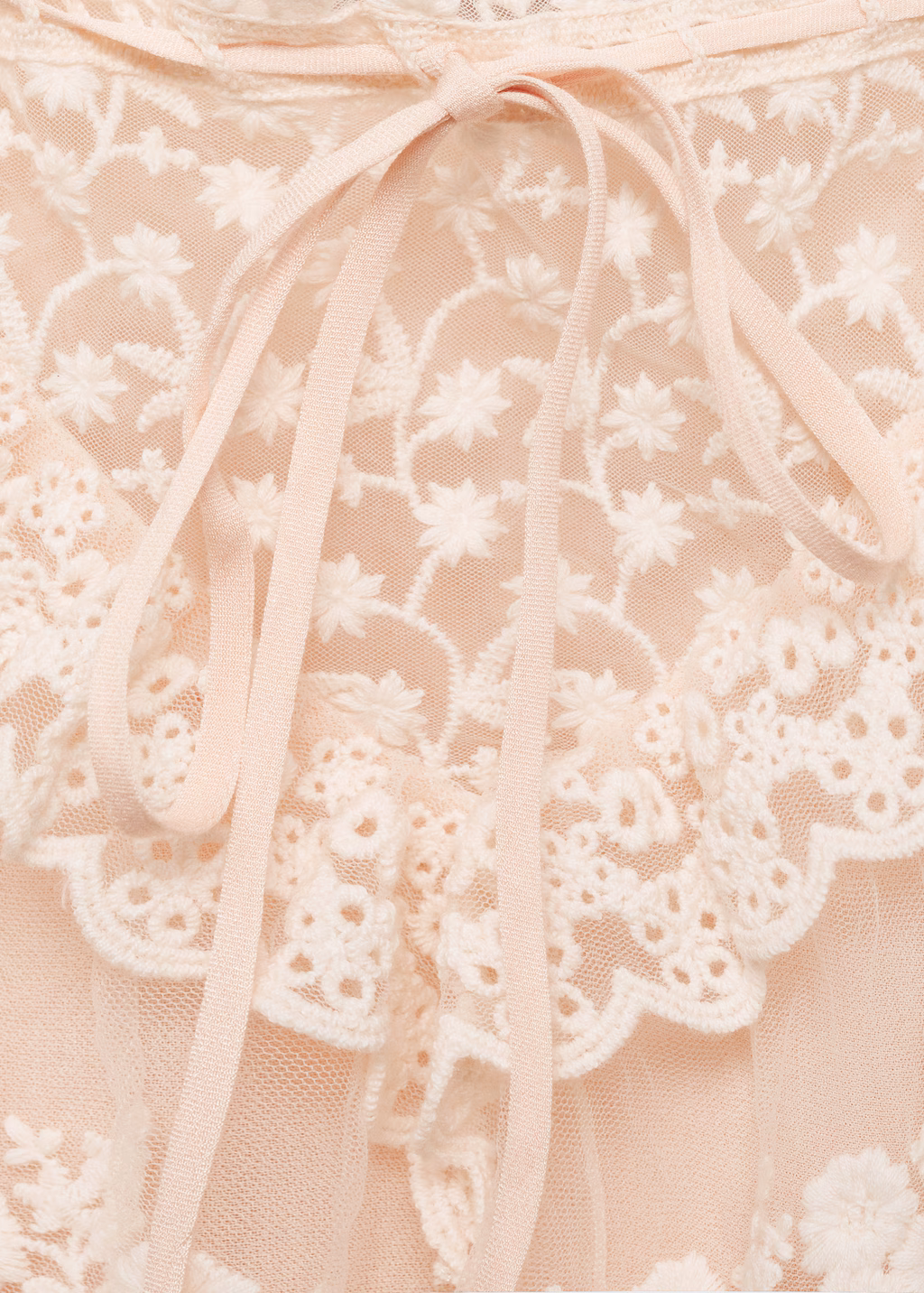 Ruffle top with lace detail - Pastel Pink