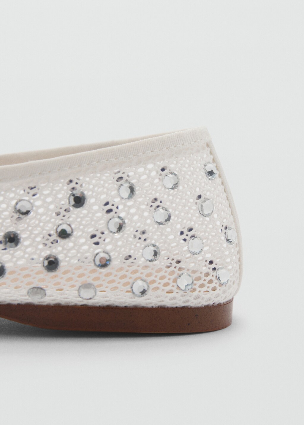 Mesh shoes with rhinestone detail - White