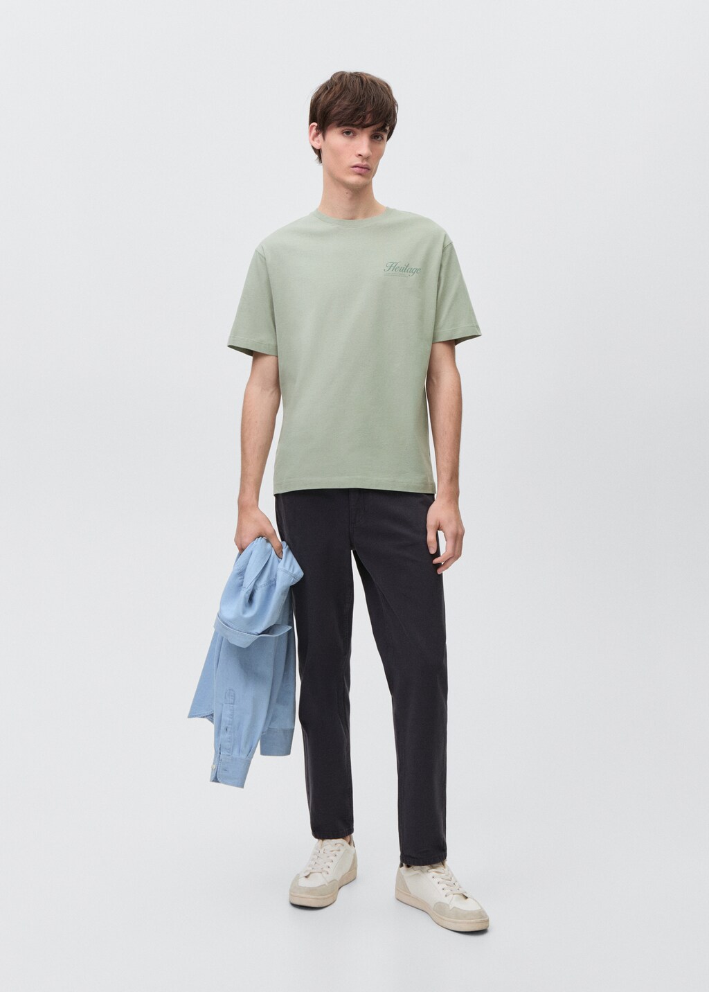 Printed cotton-blend T-shirt - Mint Green