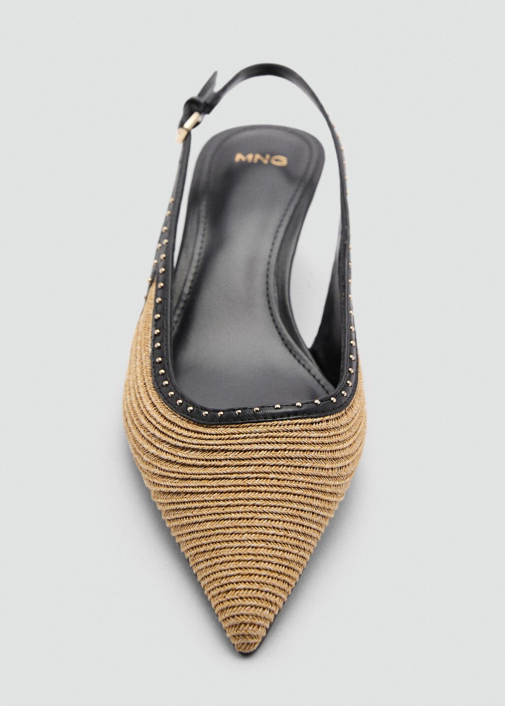 Natural fibre kitten-heel shoes - Black