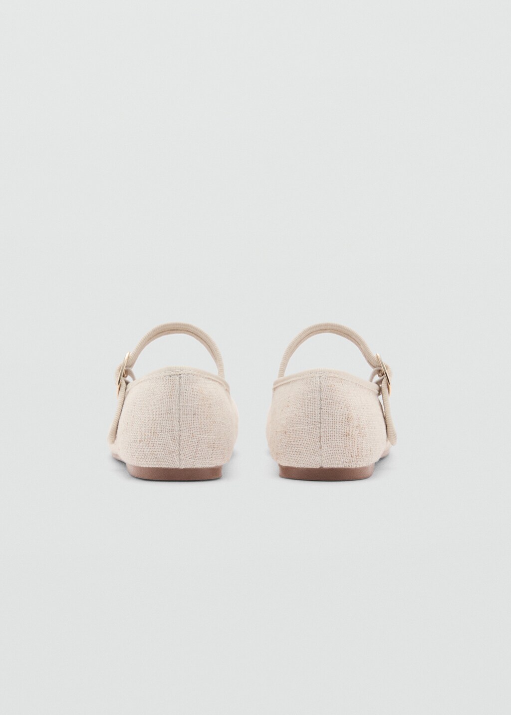 Round-toe ballet flats with buckle - Sand