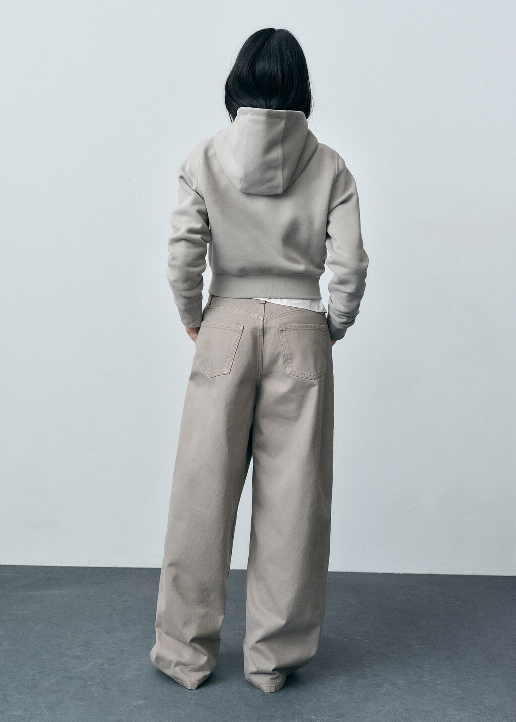 Wideleg jeans with zip - Light/Pastel Grey