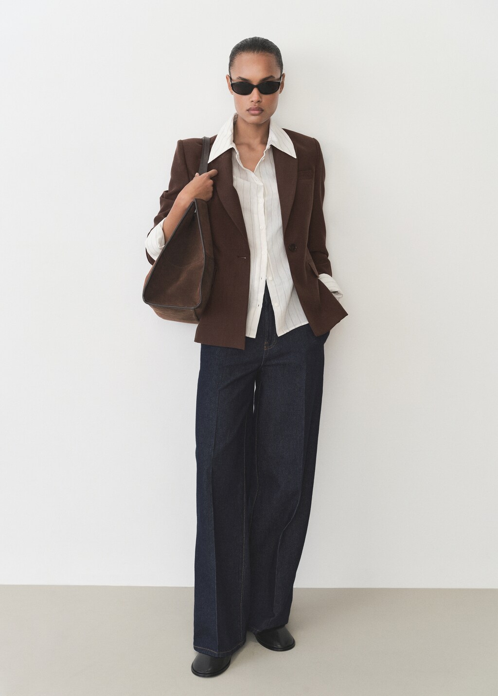 Fitted lyocell jacket - Brown