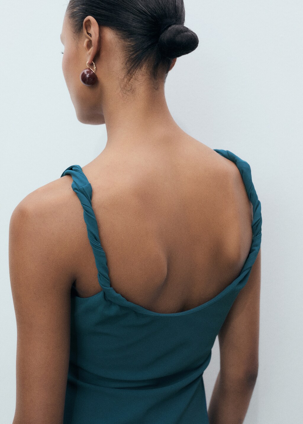 Ruched midi dress - Petrol Blue