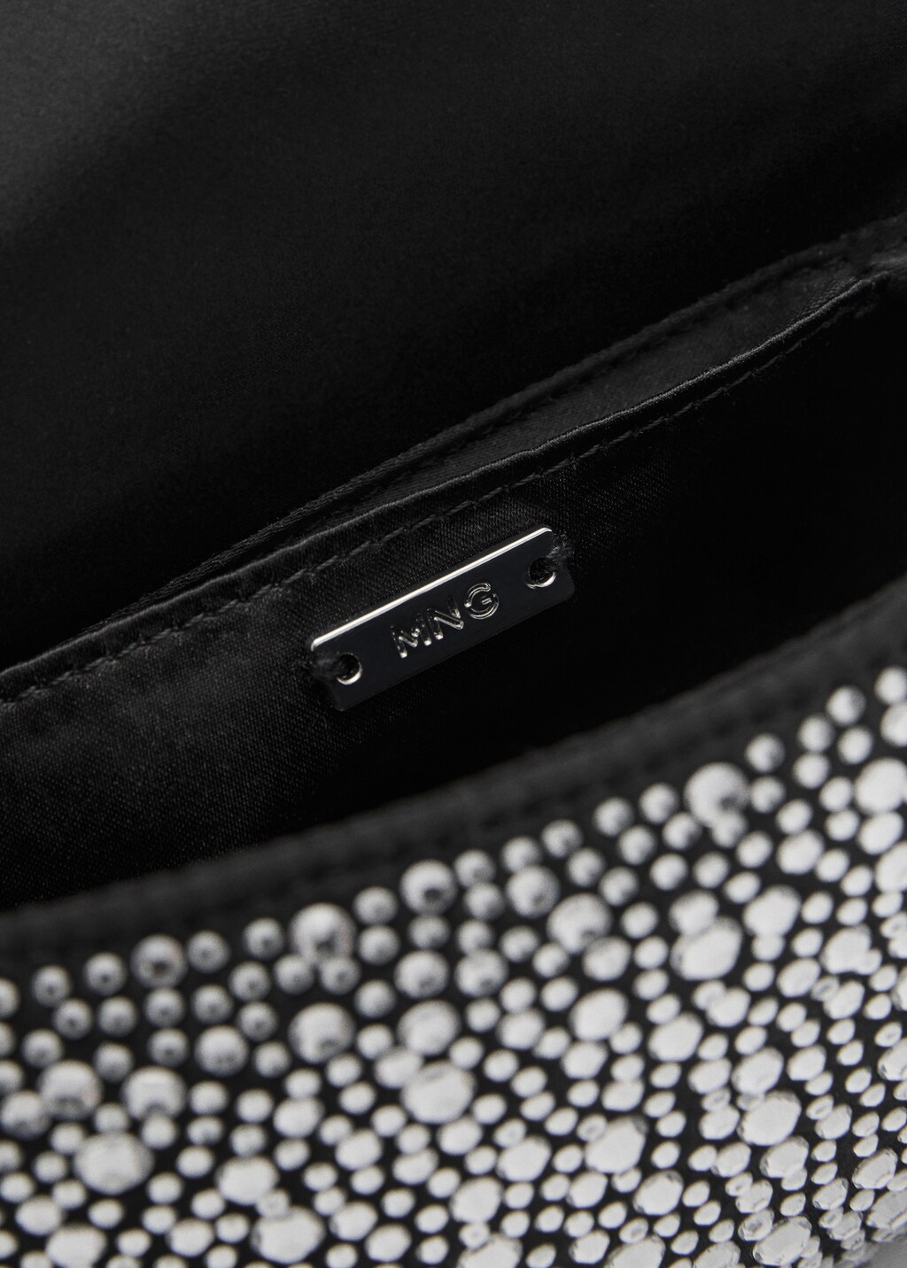 Crystal flap bag - Black