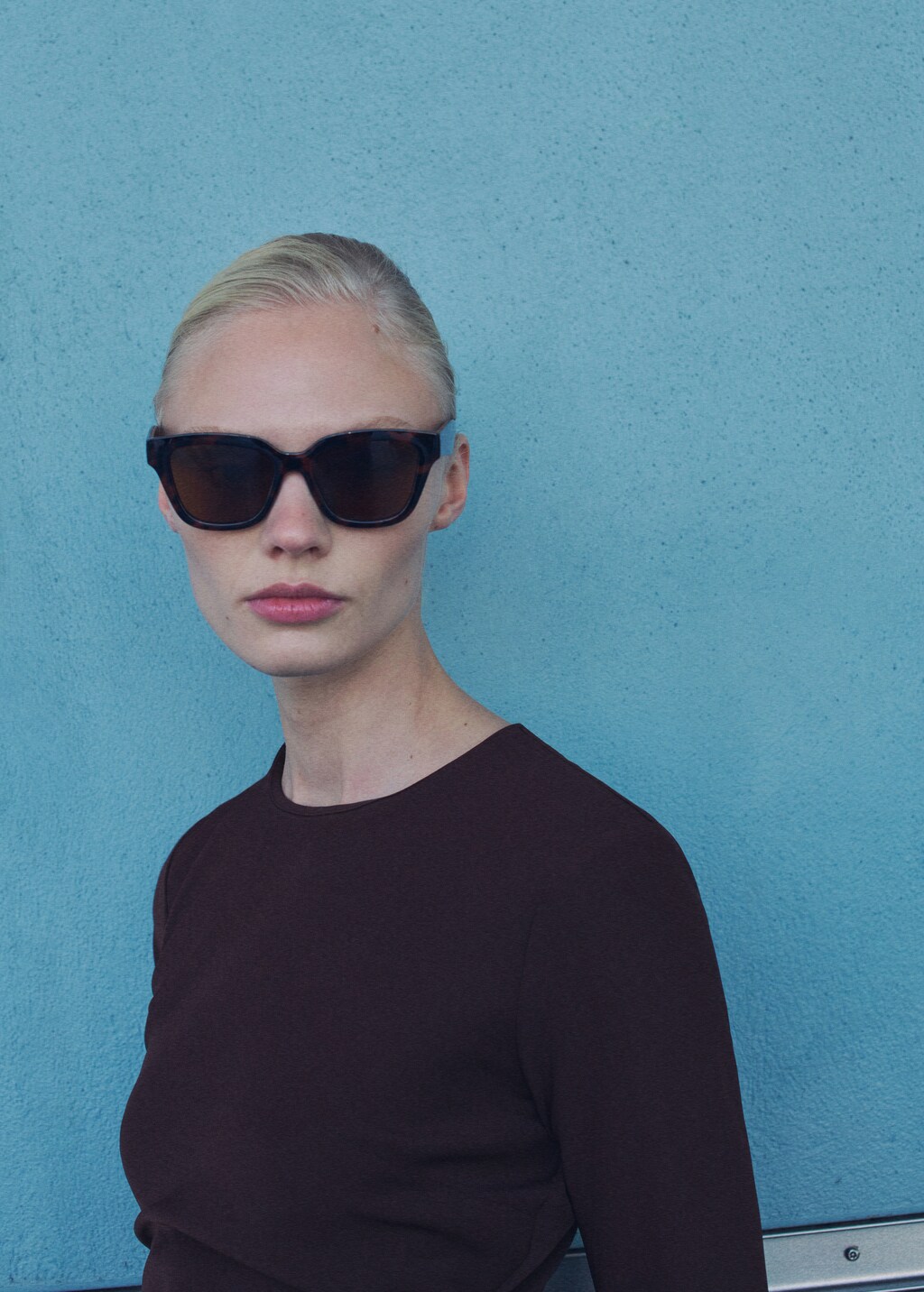 Midi-dress with draped waist - Brown