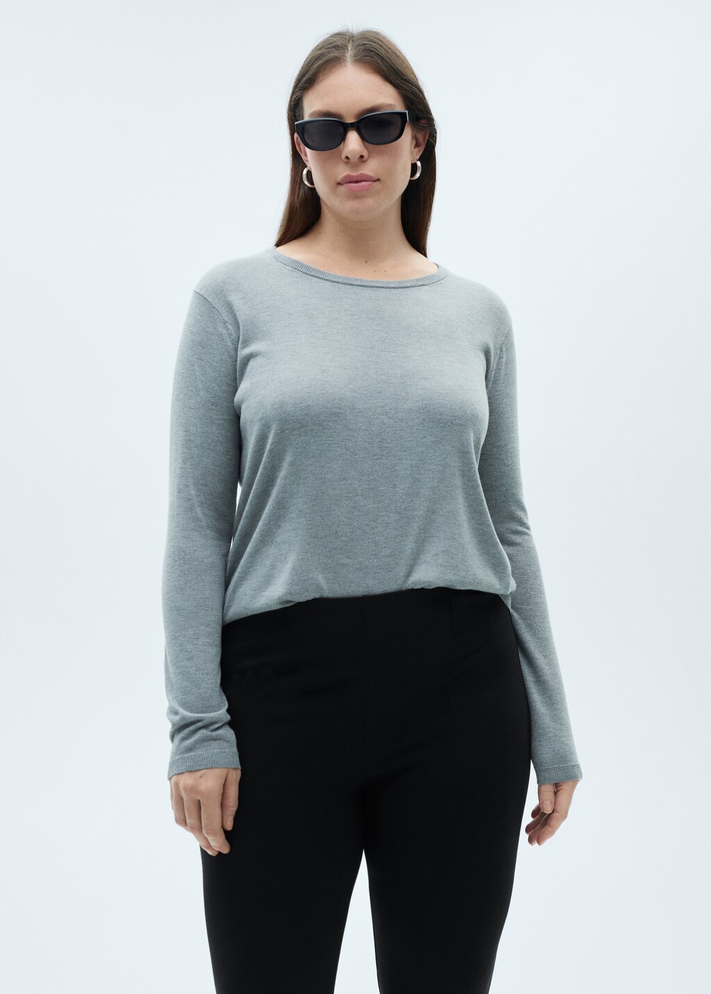 Mid-rise skinny leggings - Black