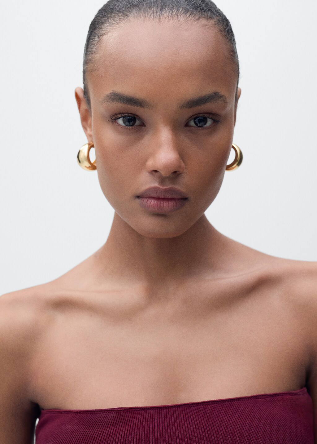 Bandeau top with knot detail - Black