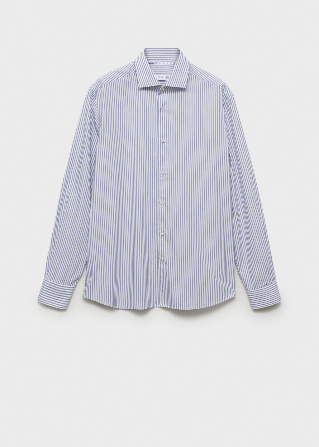 Regular-fit striped 100% cotton shirt - White