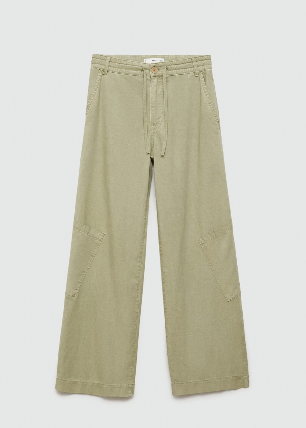 Lyocell trousers with adjustable drawstring - Khaki