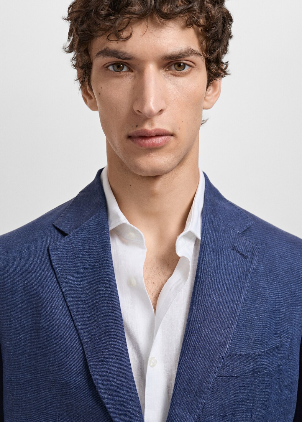 Salerno 100% linen slim fit suit blazer - Ecru