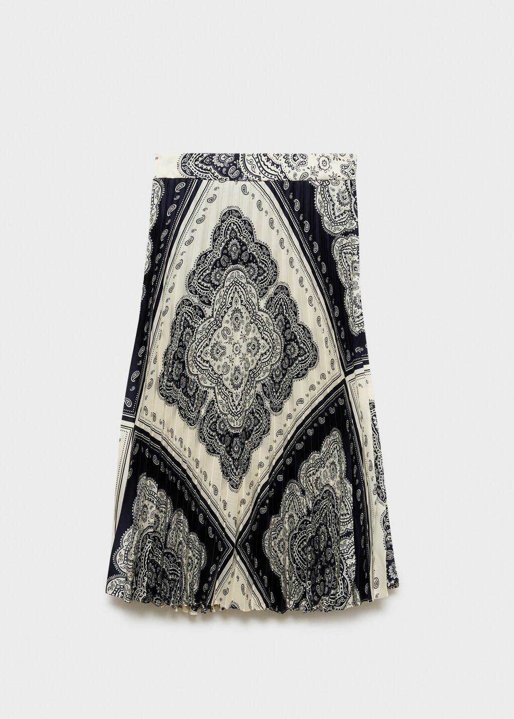 Paisley-print pleated skirt - Blue